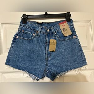 LEVI's Blue Jean Shorts 26 Multi choice Button Fly Coastal Beach Cowgirl NWT